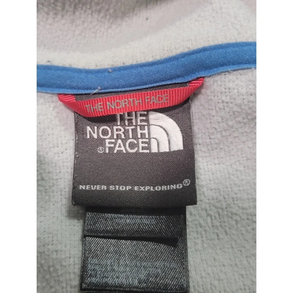 The North Face Mens XL Heather Grey Full Zip Hooded Fleece Jacket Thumbholes
